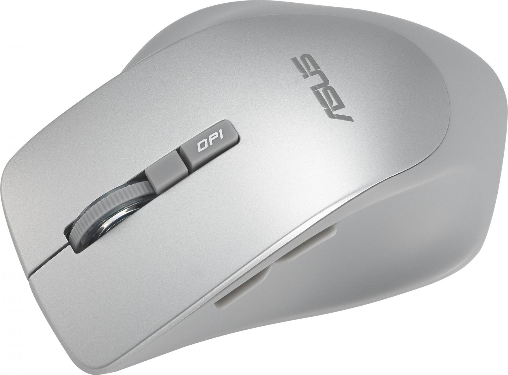 ASUS WT425/Ergonomická/Optická/Pro praváky/1 600 DPI/Bezdrátové USB/Stříbrná
