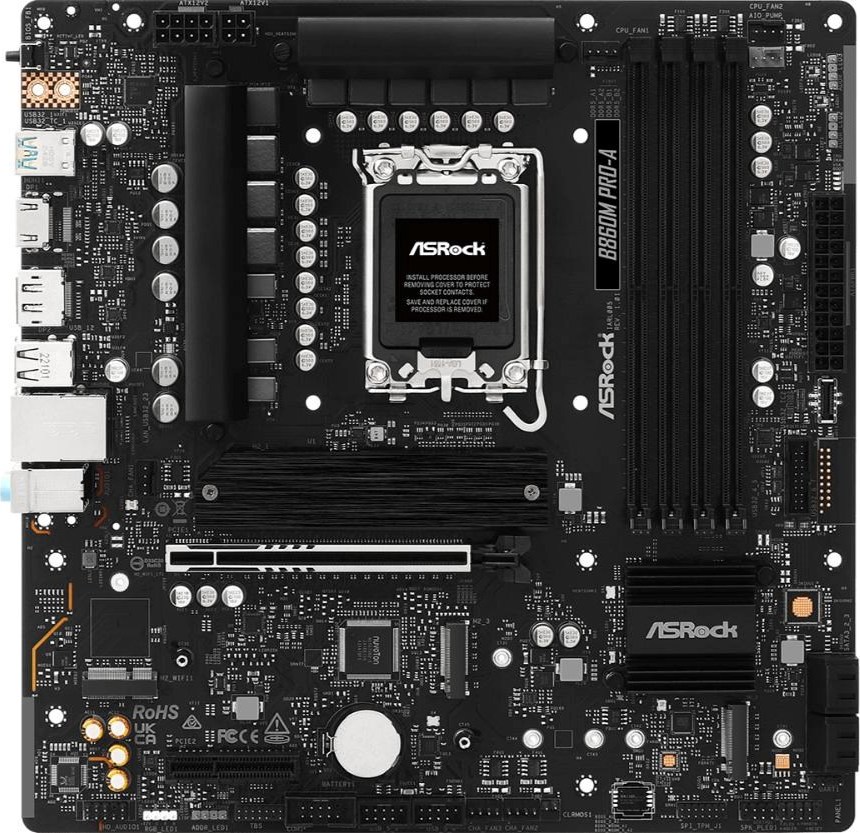 ASRock MB Sc LGA1851 B860M Pro-A, Intel B860, 4xDDR5, 1xDP, 1xHDMI, mATX