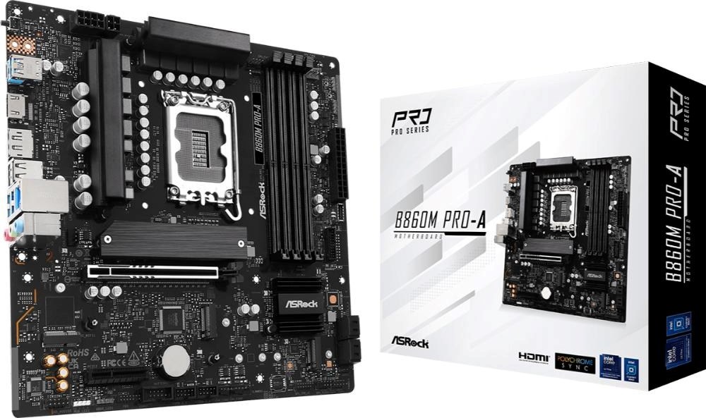 ASRock MB Sc LGA1851 B860M Pro-A, Intel B860, 4xDDR5, 1xDP, 1xHDMI, mATX