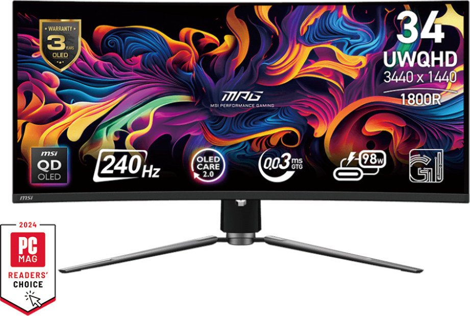 MSI MPG/341CQPX/34,2"/QD-OLED/wQHD/240Hz/0,03ms/Černá/3R