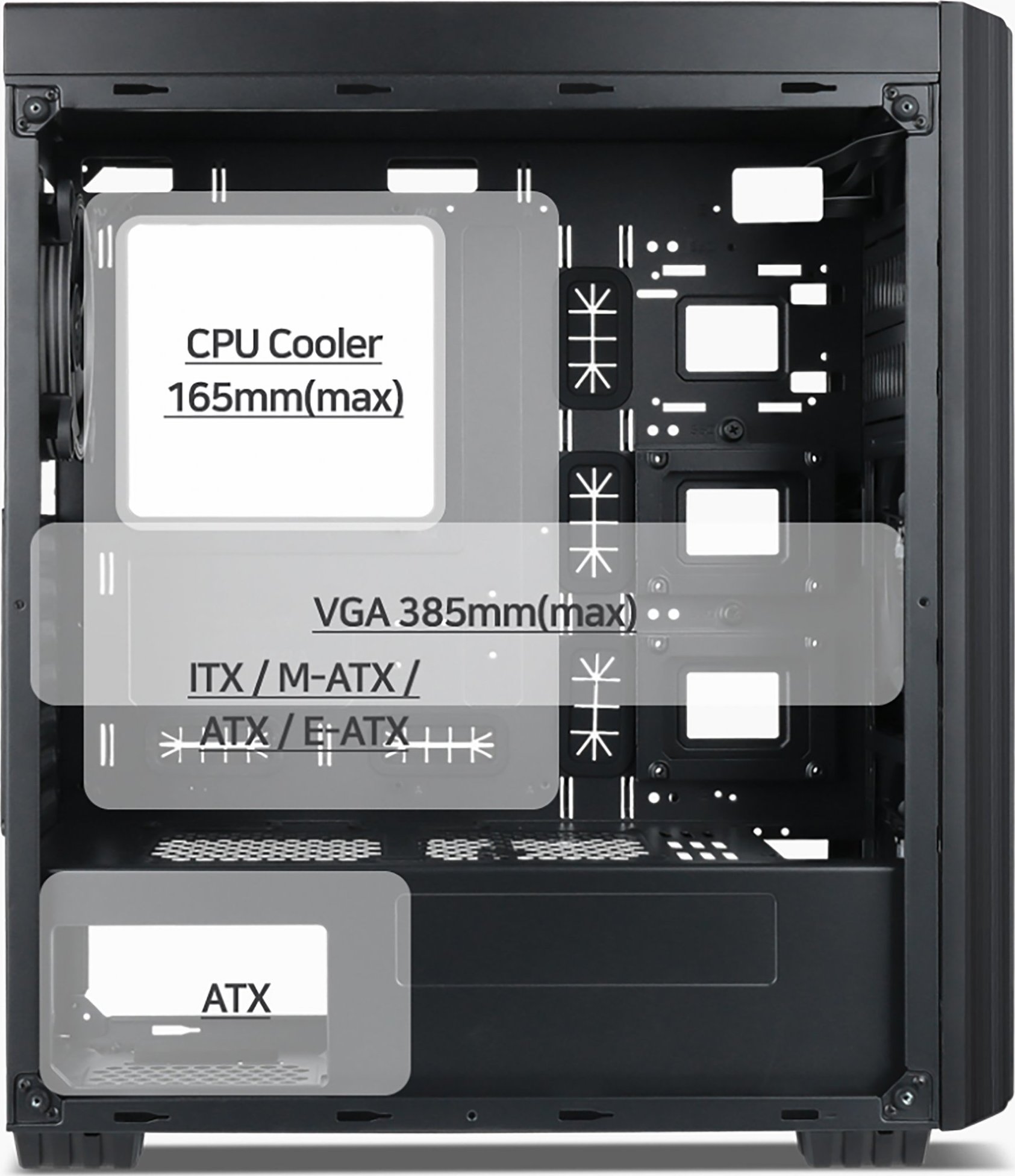 GEMBIRD COMPUTER FORNAX K500/MIDI TOWER/ČERNÁ