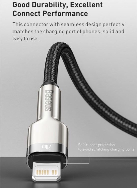 Baseus Cafule Series USB-C na Lightning PD 20W 1m nabíjací/dátový kábel, čierny