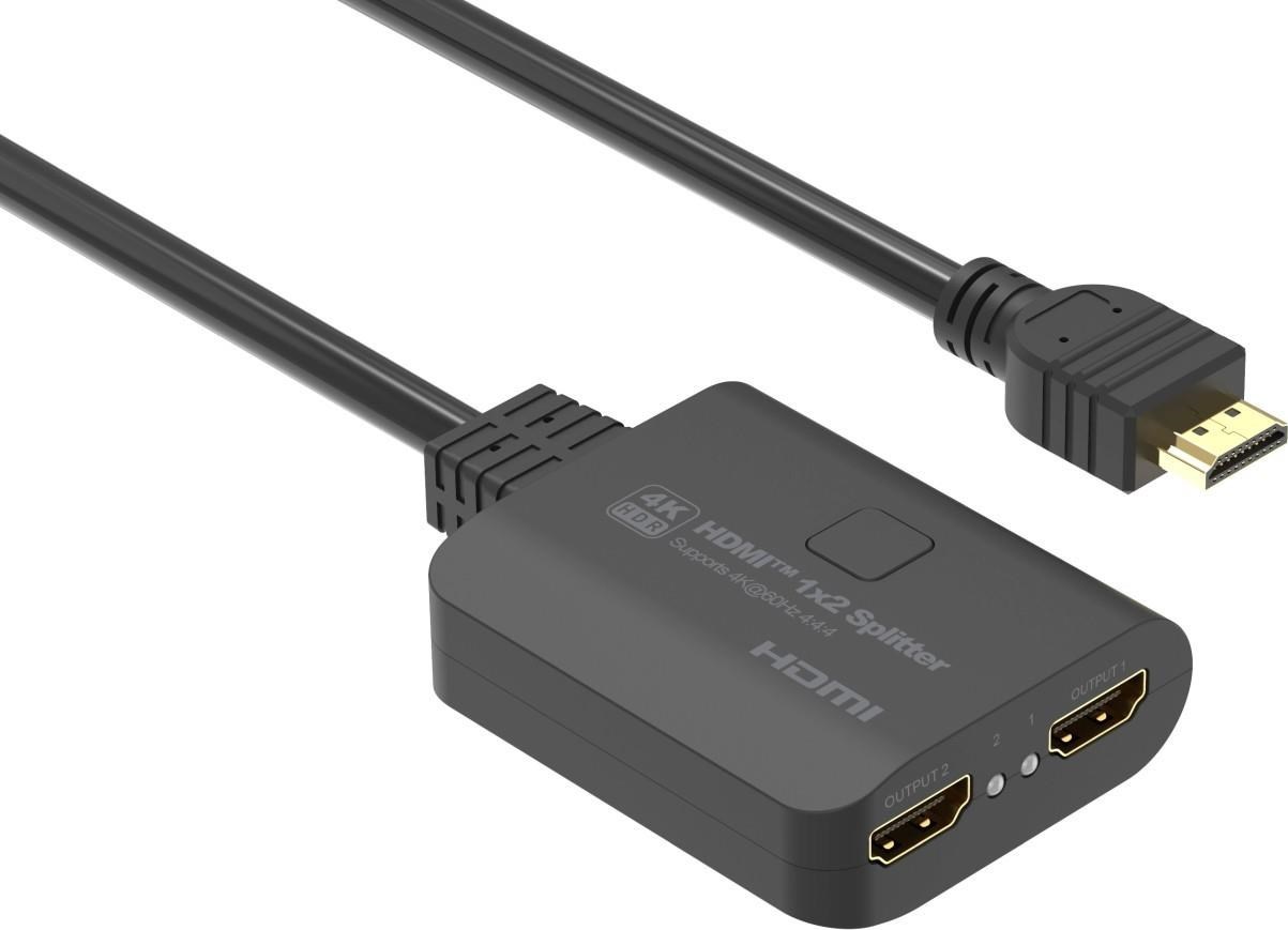 PremiumCord HDMI 2.0 Mini splitter 1-2 Pigtail 4Kx2K@60Hz HDCP2.2 Downscaler