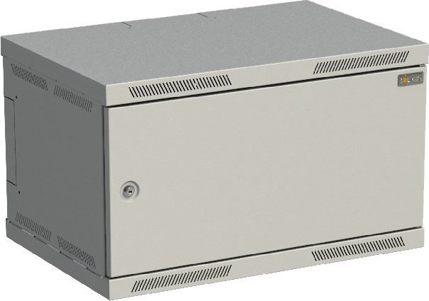 Solarix Rozvaděč nástěnný SENSA 6U 400mm, dveře plech, RAL 7035, SENSA-6U-64-21-G