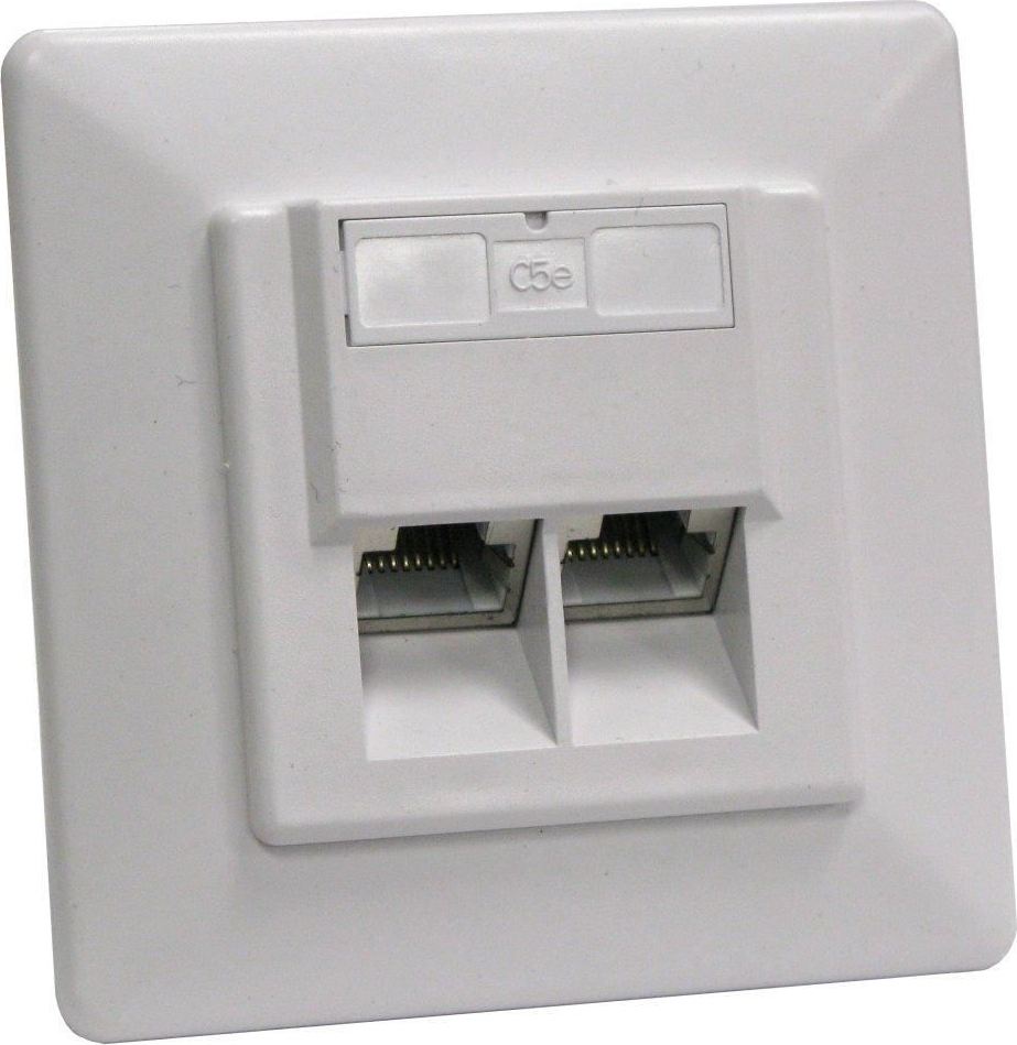 OEM Zásuvka STP 2x RJ45 Cat5E, dvojitá svorkovnica, zapustená