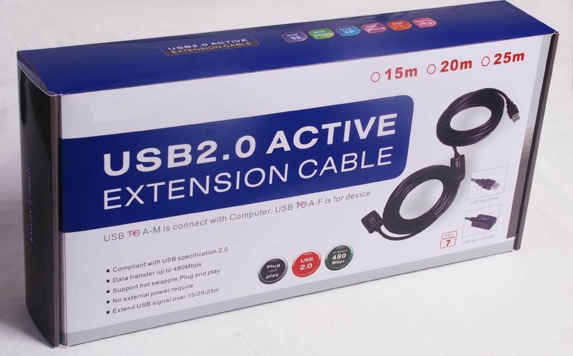 PREMIUMCORD PremiumCord USB 2.0 opakovač a predlžovací kábel A/M-A/F 25 m