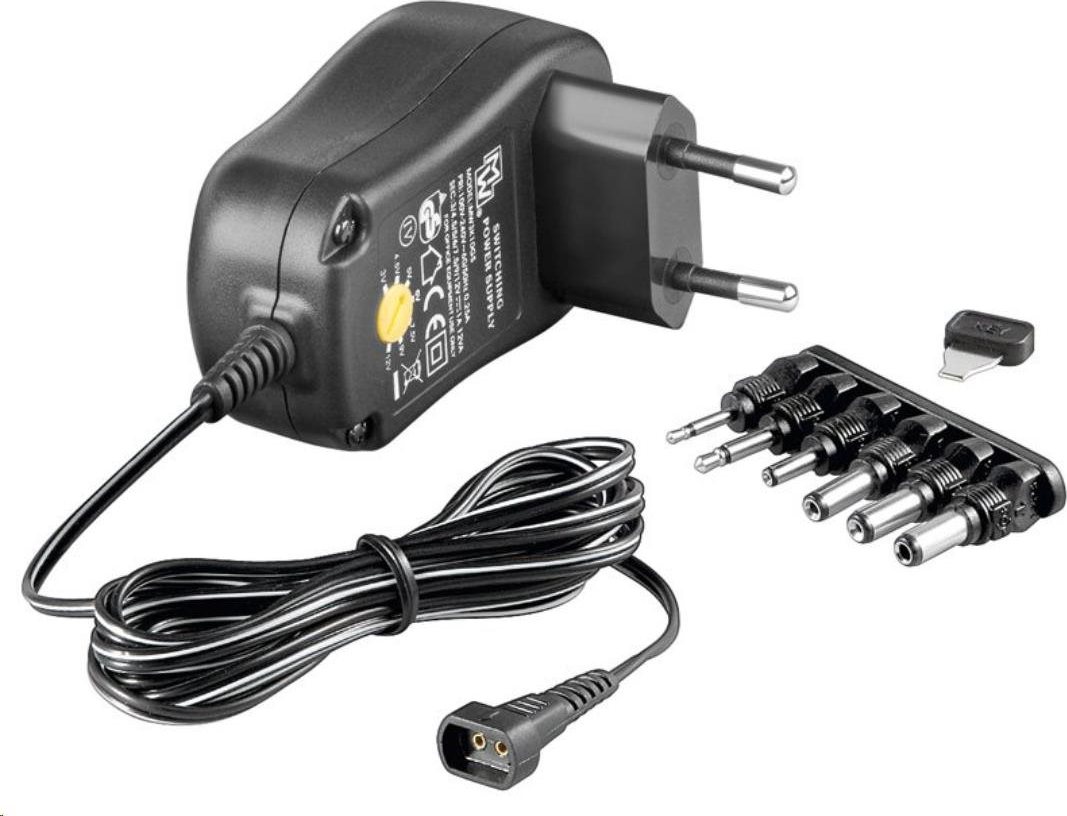 PremiumCord Univerzálny napájací adaptér Goobay 230V/3-12V DC 1000mA