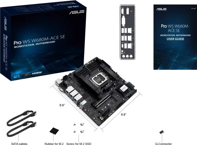 ASUS MB Sc LGA1700 PRO WS W680M-ACE SE, Intel W680, 4xDDR5, 1xDP, 1xHDMI, 1xVGA, 1xmATX