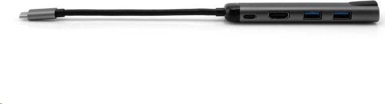 VERBATIM 49141 Multiportový USB-C HUB, 2x USB 3.0, 1x USB-C, HDMI, LAN, šedý dok
