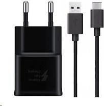 Samsung síťová nabíječka EP-TA200EBE + EP-DG970BBE, USB-C, 15 W, černá - bulk
