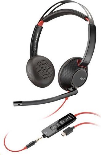 HP Inc. Poly Blackwire 5220 náhlavní souprava, 3.5 mm jack + USB-C/A adaptér, stereo (bulk)