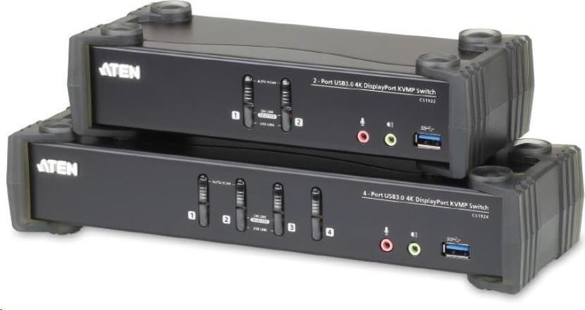ATEN 4-portový 4K DisplayPort KVMP USB3.0, zvuk