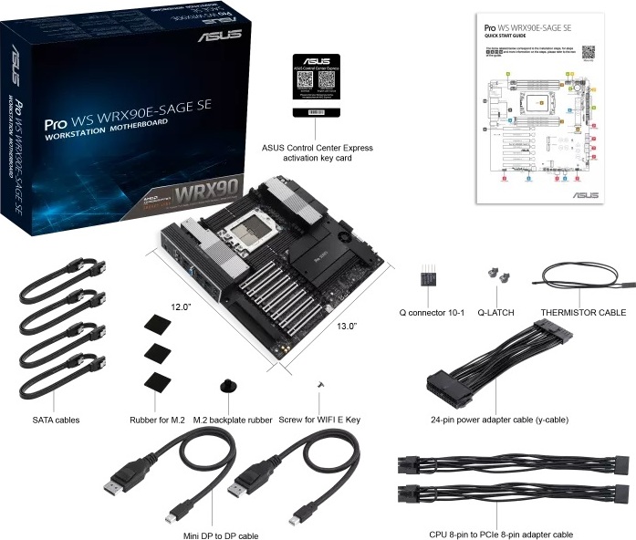 ASUS MB Sc sWRX9 PRO WS WRX90E-SAGE SE, AMD WRX90, 8xDDR5, EEB
