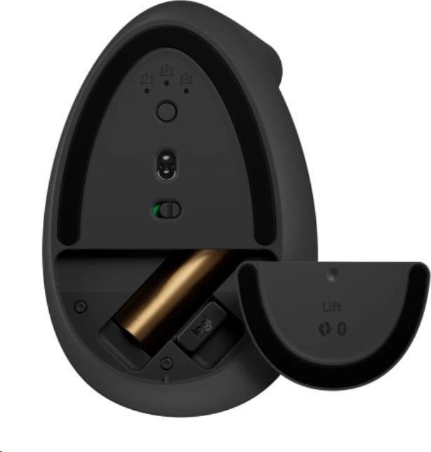 Logitech Lift Vertical Ergonomic Mouse, graphite/black