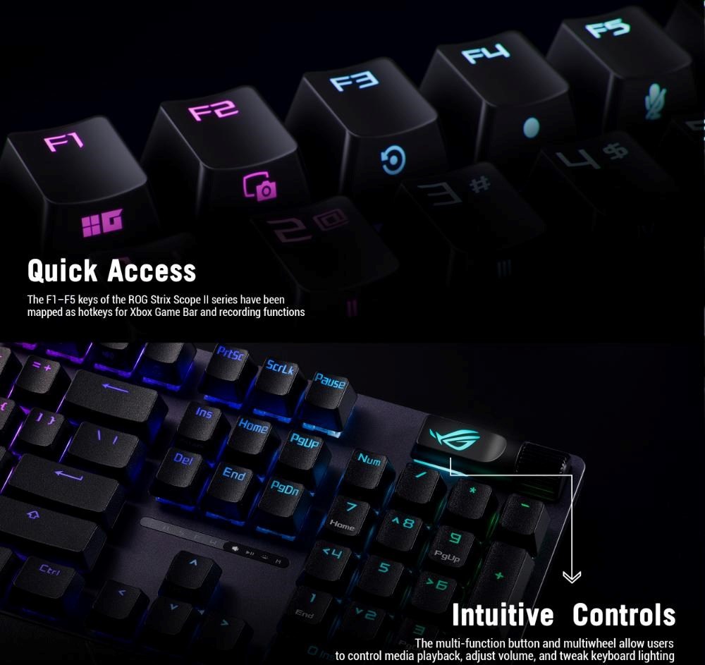 ASUS klávesnice ROG STRIX SCOPE II X, mechanická, drátová, ROG NX Snow V2, CZ/SK