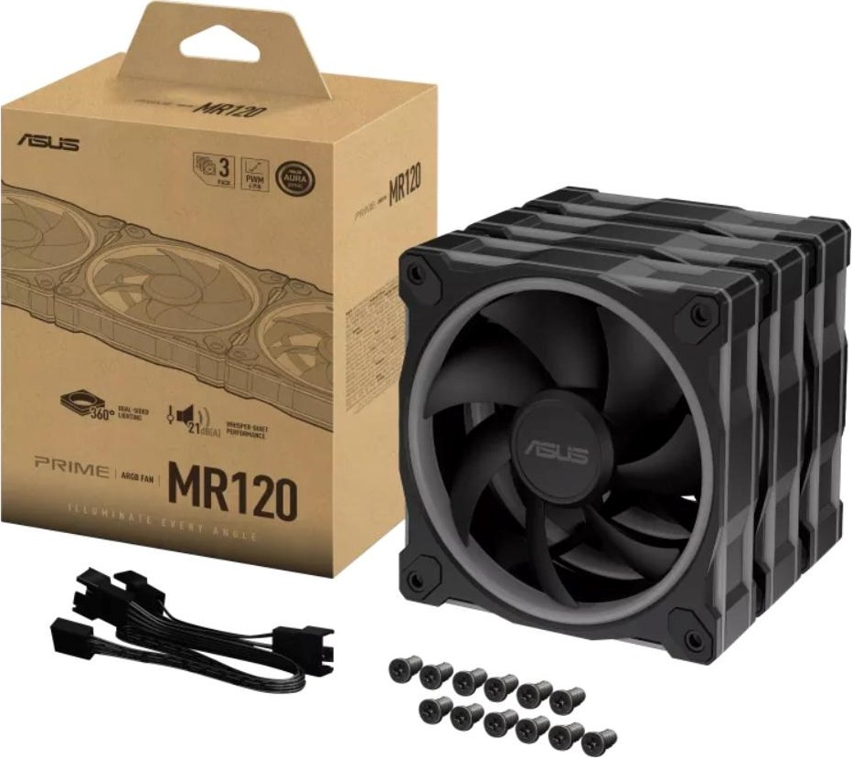 ASUS Ventilátor PRIME MR120 ARGB, 3x120mm, černá