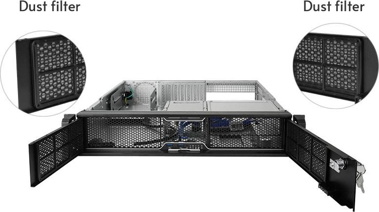 CHIEFTEC skříň Rackmount 2U mATX/ATX, UNC-209S-B, 400W PSU, Black
