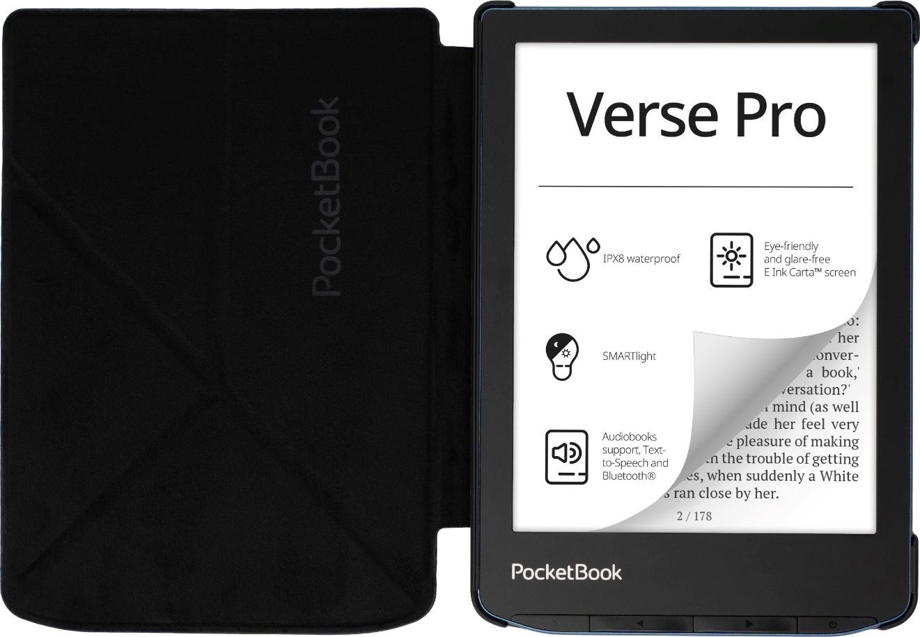 POCKETBOOK pouzdro Origami pro Verse, Verse PRO, Verse PRO Color, černé