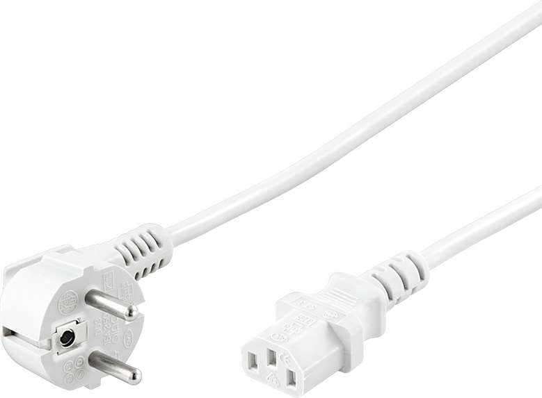 PremiumCord Kabel síťový 230V k počítači 2m bílý