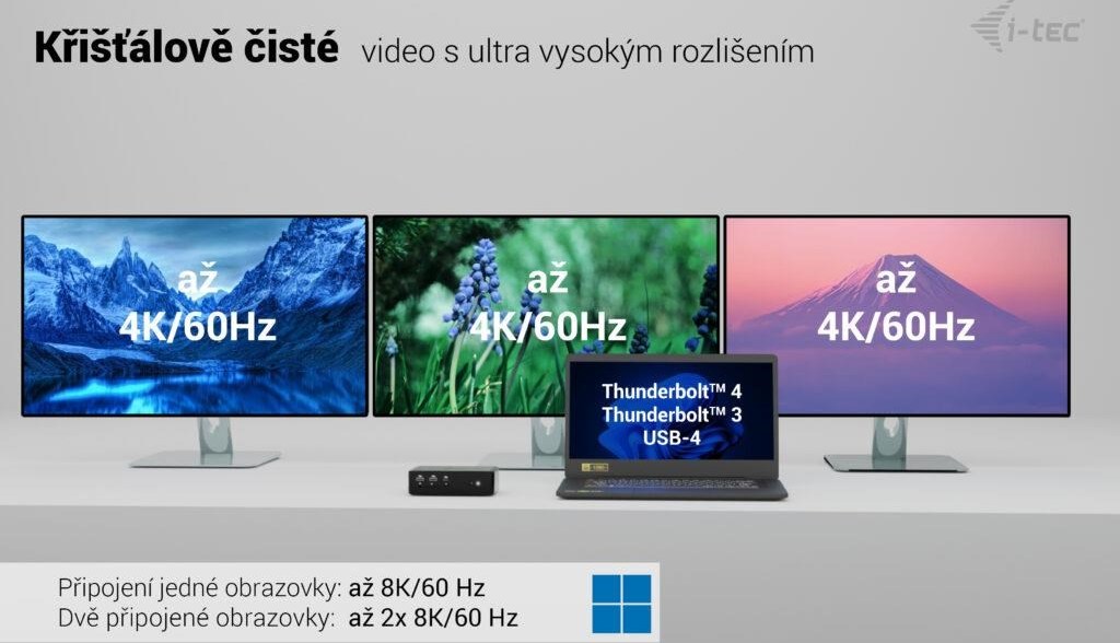 i-tec Thunderbolt 5 Quattro Display Docking Station, Power Delivery 140W