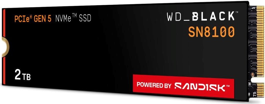 SanDisk WD BLACK SSD NVMe 2TB PCIe SN8100 Powered by SanDisk, Gen5, (R:14900, W:14000MB/s)