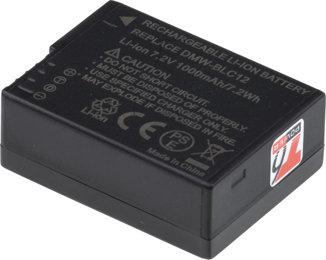 Baterie T6 Power pro Panasonic DMW-BLC12E, BP-DC12, 1050mAh, 7,5Wh, USB-C