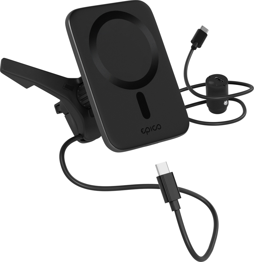 Epico Qi2 Mag+ ultra tenká autonabíječka - černá