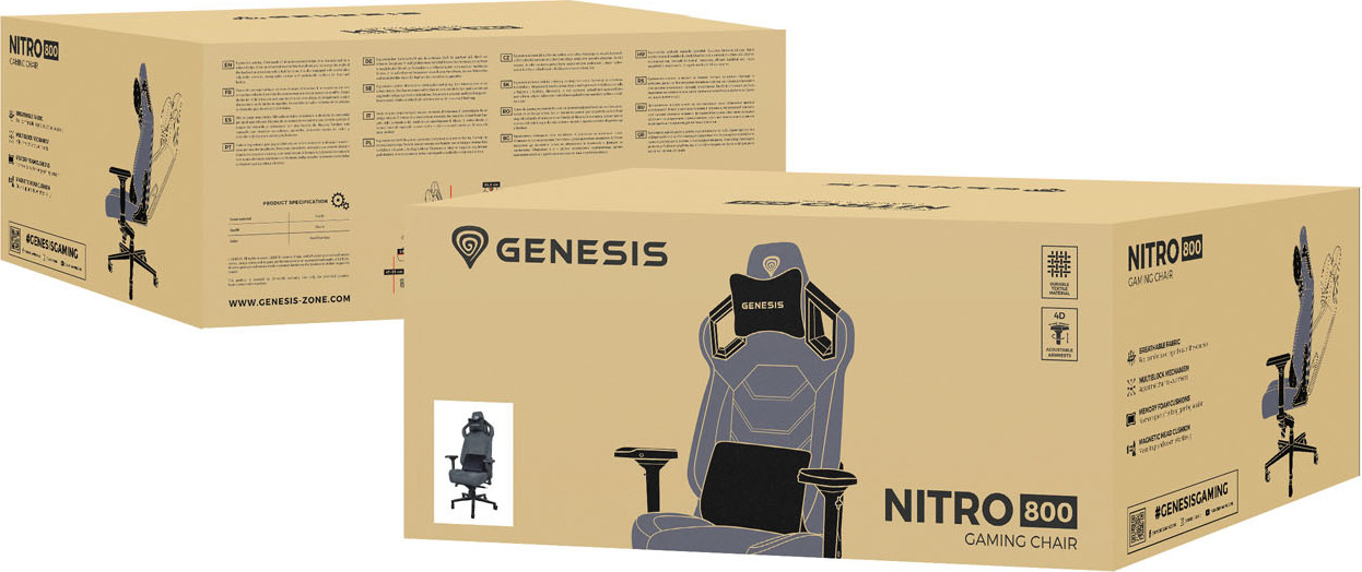 Herní křeslo Genesis NITRO 800, Šedo-černé