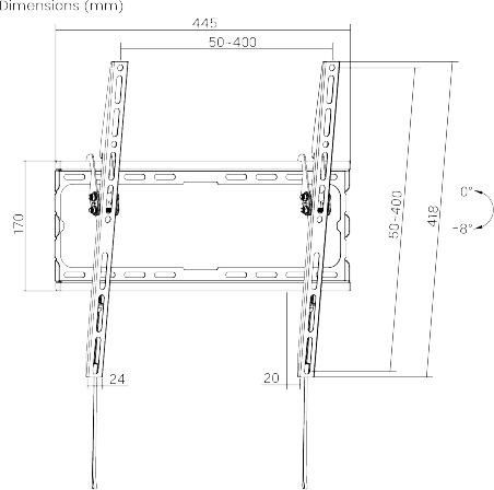 Fellowes Držák Brateck KL32-44T pro TV 32"-70" 45kg Slim polohovatelný nástěnný