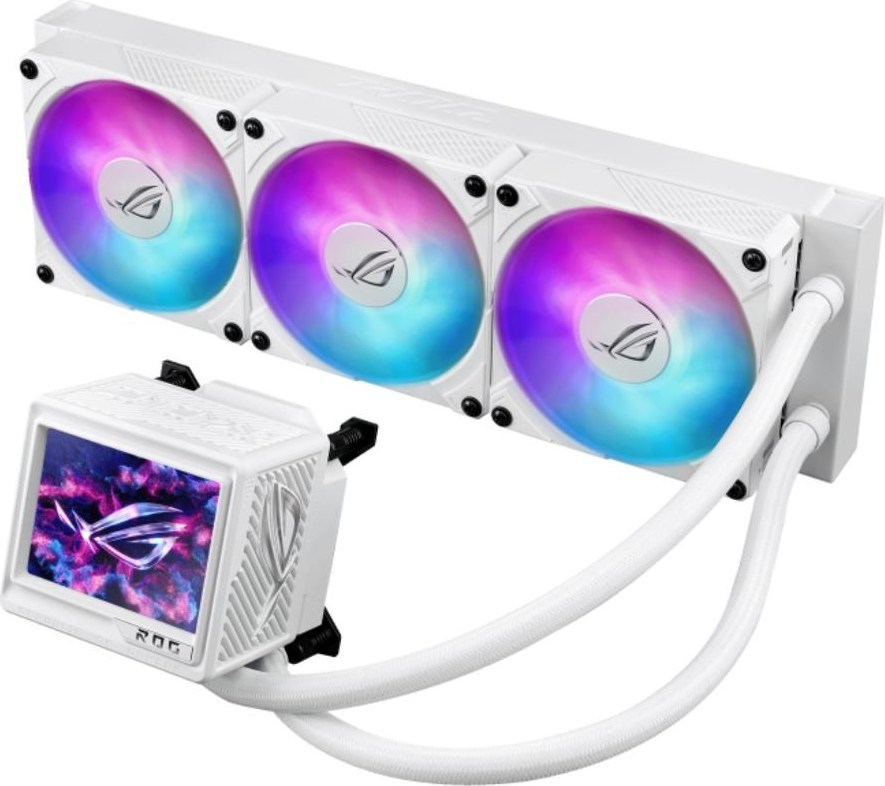 ASUS vodní chladič CPU AIO ROG RYUJIN III 360 ARGB EXTREME, 3x120mm, LGA1851, AM5, bílá