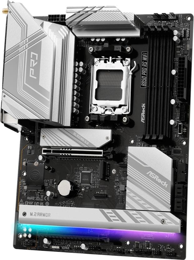 ASRock MB Sc AM5 B850 Pro RS WiFi, AMD B850, 4xDDR5, 1xUSB-C, HDMI, WiFi, ATX