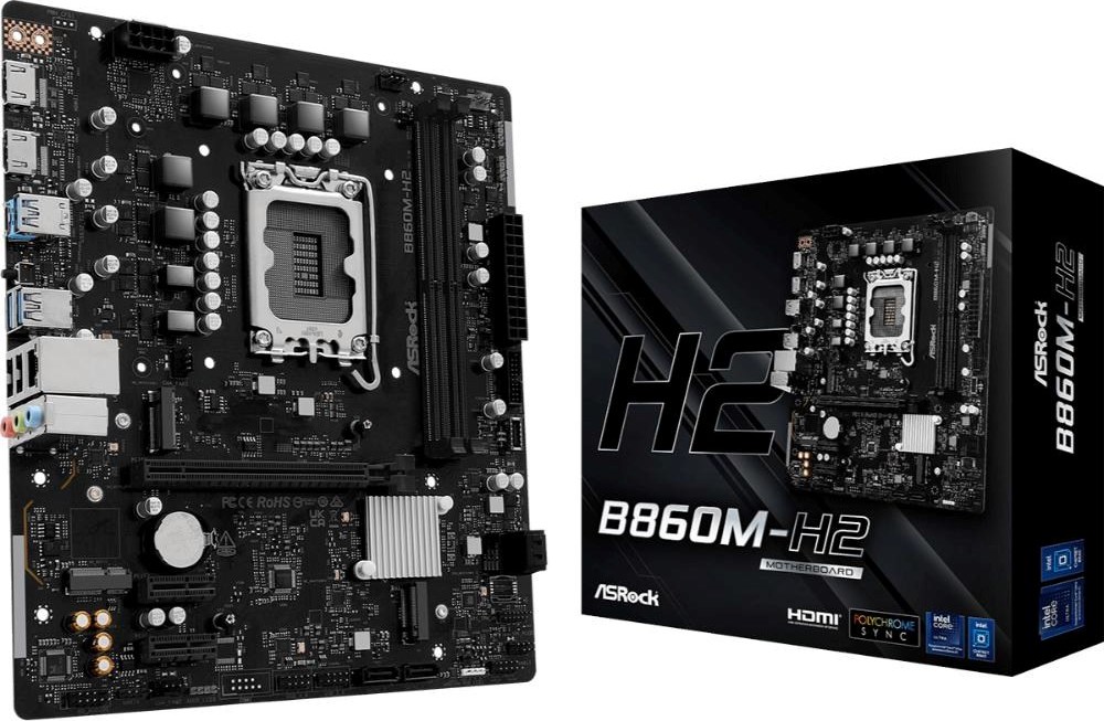 ASRock MB Sc LGA1851 B860M-H2, Intel B860, 2xDDR5, 2xHDMI, mATX
