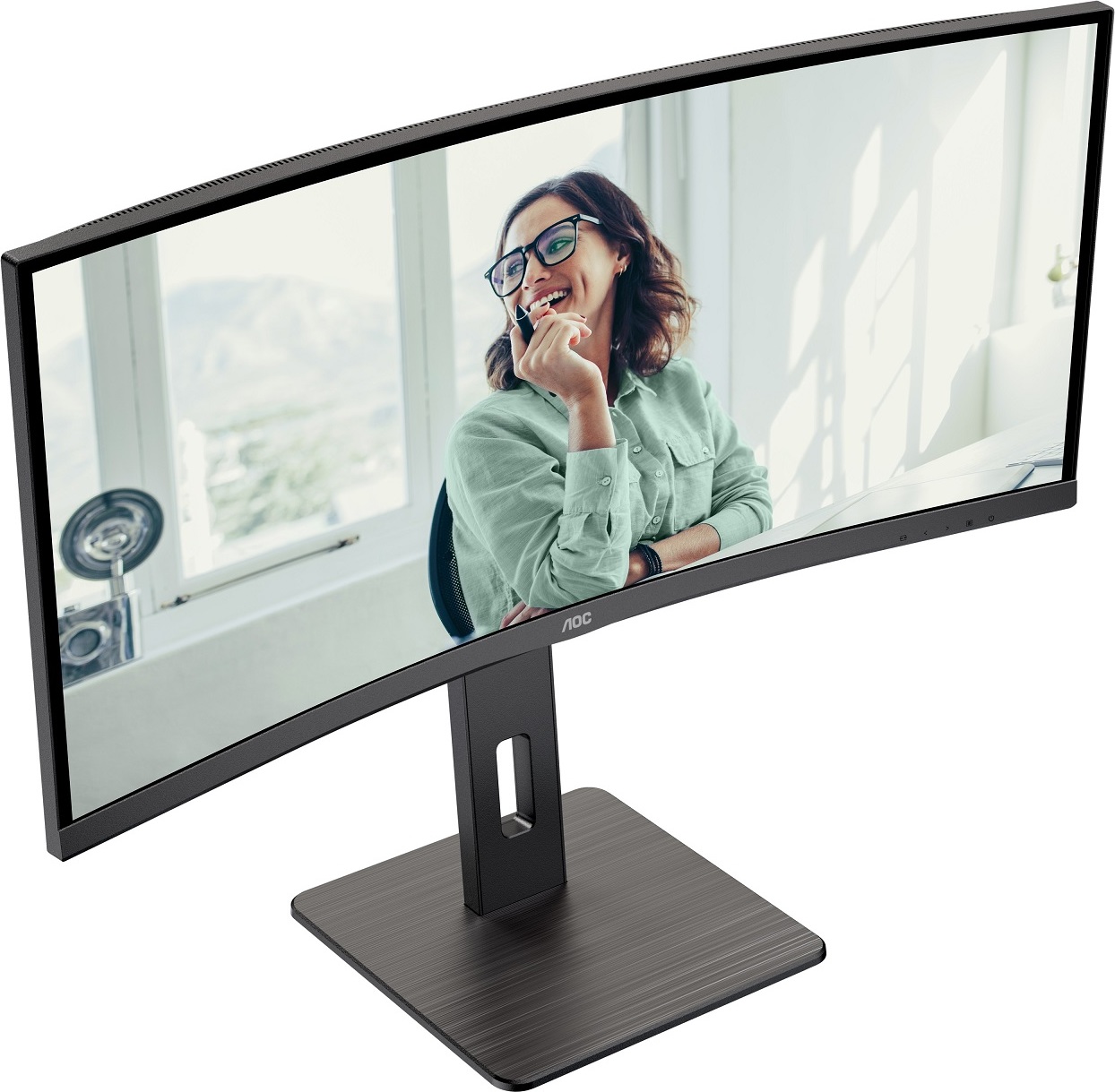 AOC MT VA LCD WLED 34" CU34P3CV - VA panel, 3440x1440, HDMI, DP, USB-C, 4xUSB 3.2, repro, vysk. stavitelny, zakriven