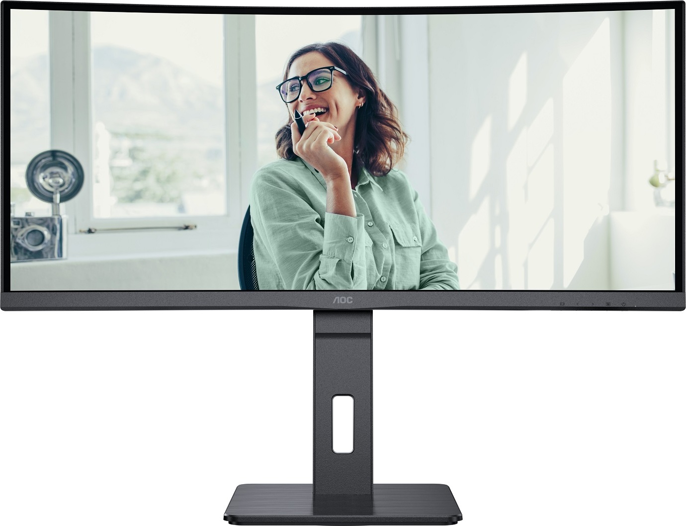 AOC MT VA LCD WLED 34" CU34P3CV - VA panel, 3440x1440, HDMI, DP, USB-C, 4xUSB 3.2, repro, vysk. stavitelny, zakriven