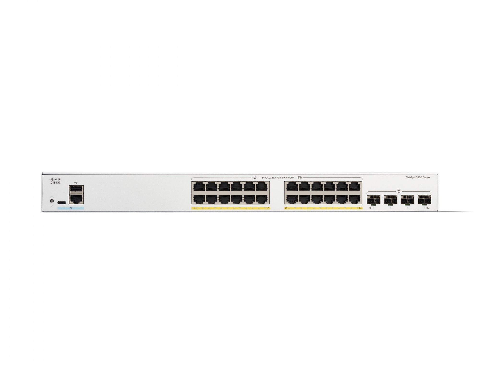 Cisco Catalyst switch C1200-24P-4G (24xGbE,4xSFP,24xPoE+,195W,fanless)