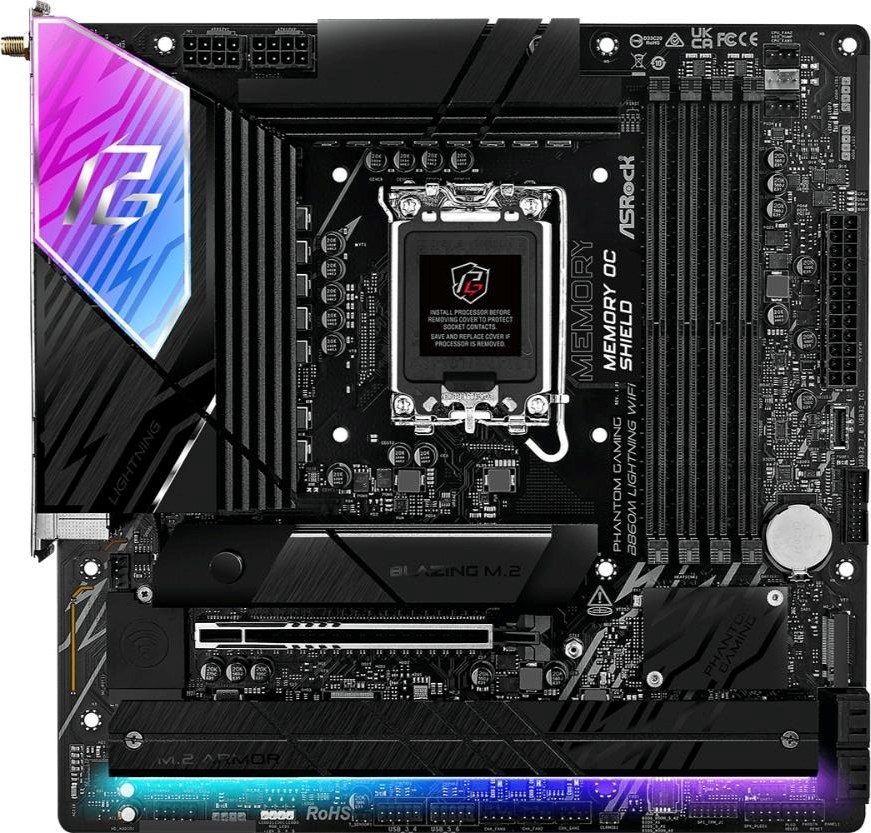 ASRock MB Sc LGA1851 B860M Lightning WiFi, Intel B860, 4xDDR5, 1xThunderbolt, 1xDP, 1xHDMI, WiFi, mATX