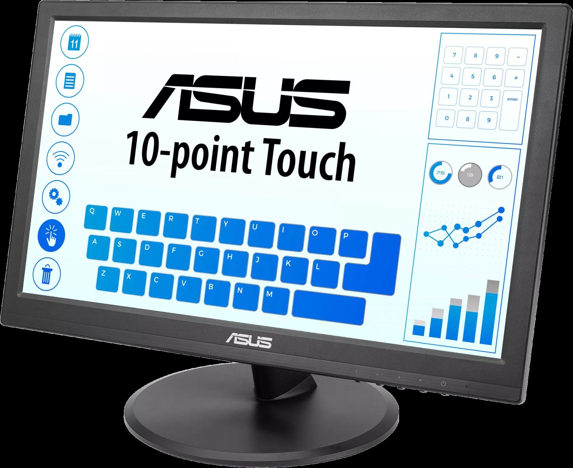 ASUS LCD 15.6" VT169HE Touch 1920x1080,  IPS, Wide Viewing Angle, Frameless, Flicker free, Low Blue Light, HDMI