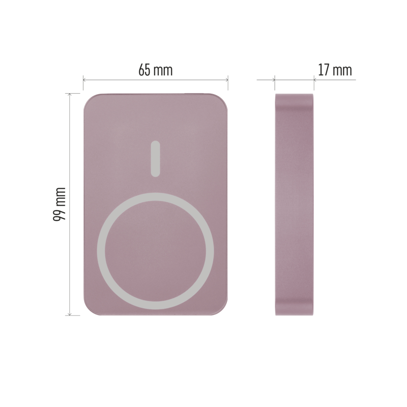 EMOS POWERBANKA WI1046, bezdrátové nabíjení 20W, 10.000mAh, LOSOSOVÁ, 1xUSB-C