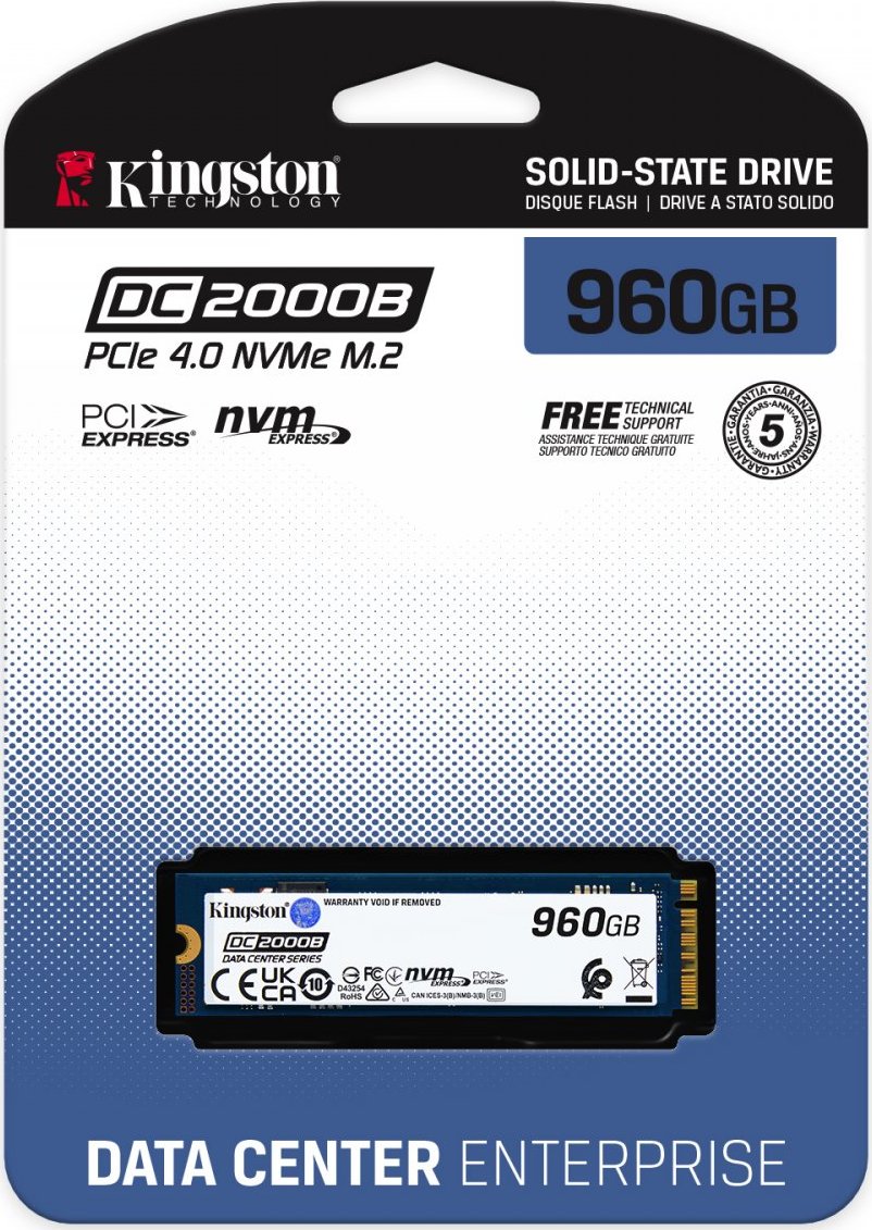 Kingston SSD 960GB DC2000B M.2 2280 Enterprise NVMe PCi 4.0