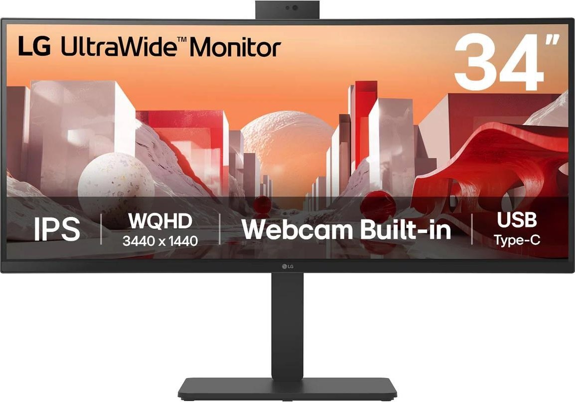 LG MT IPS LCD LED 34" 34BA85QE - IPS, 3440x1440, 2xHDMI, DP, USB 3.2, USB-C, RJ45, nast vyska, repro, zakriven, webcam