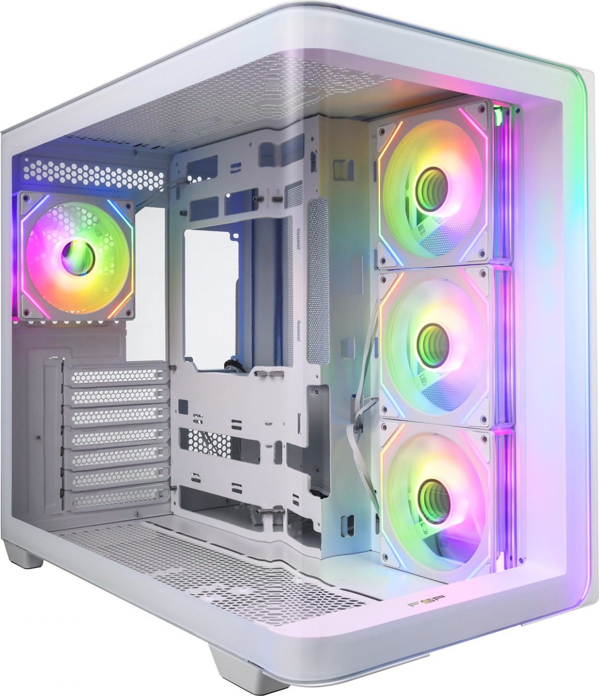 FSP M580-WA/Midi Tower/Transpar./Bílá