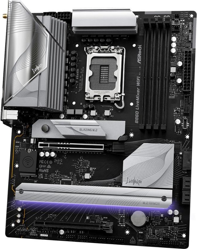 ASRock MB Sc LGA1851 B860 LiveMixer WiFi, Intel B860, 4xDDR5, 1xThunderbolt, 1xHDMI, WiFi, ATX