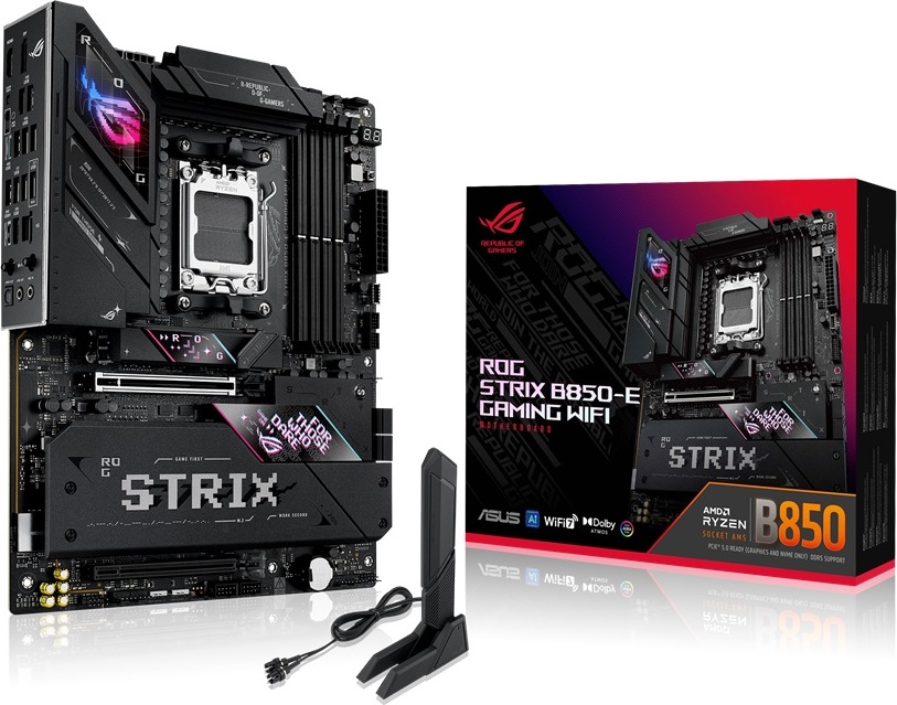 ASUS MB Sc AM5 ROG STRIX B850-E GAMING WIFI, AMD B850, 4xDDR5, 1xUSB4, 1xDP, 1xHDMI, WiFi, ATX