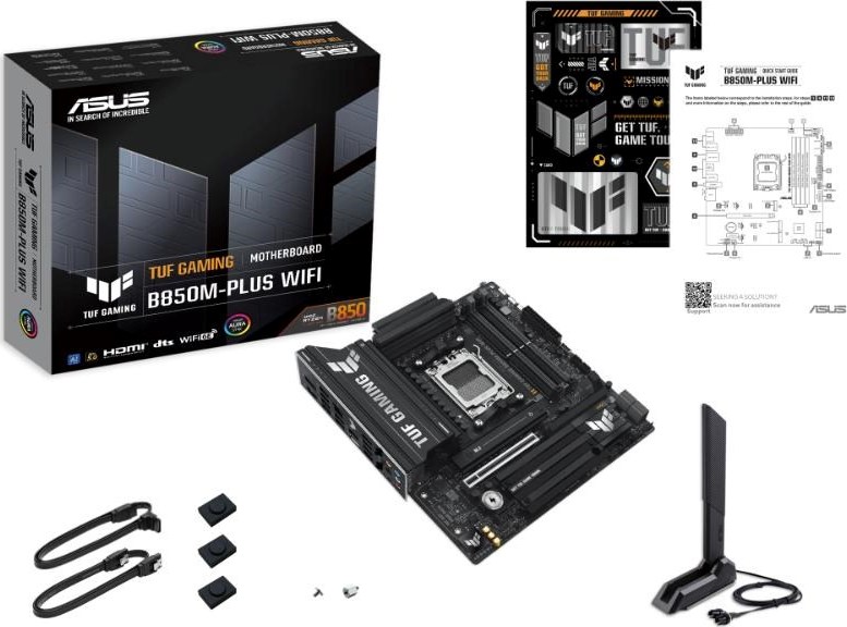 ASUS MB Sc AM5 TUF GAMING B850M-PLUS WIFI, AMD B850, 4xDDR5, 1xDP, 1xHDMI, WiFi, mATX