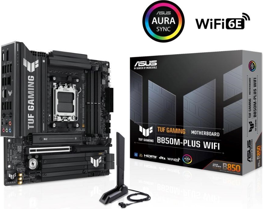 ASUS MB Sc AM5 TUF GAMING B850M-PLUS WIFI, AMD B850, 4xDDR5, 1xDP, 1xHDMI, WiFi, mATX