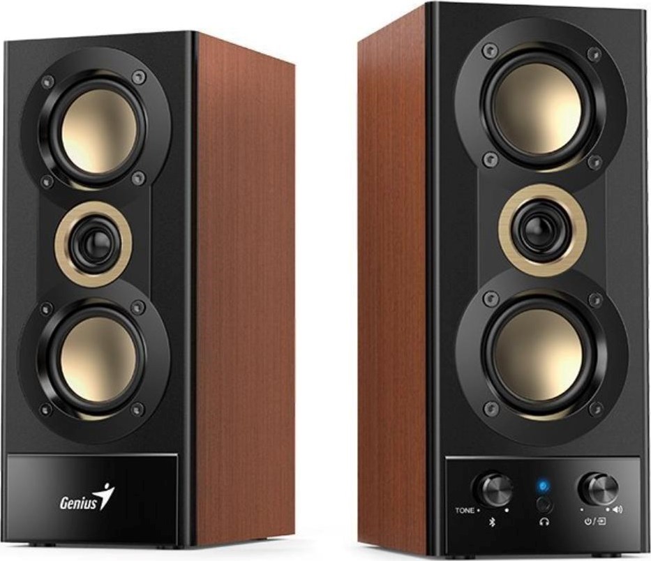 GENIUS reproduktory SP-HF800BT, 2.0, 20W, Bluetooth, 3.5mm Jack, dřevěné