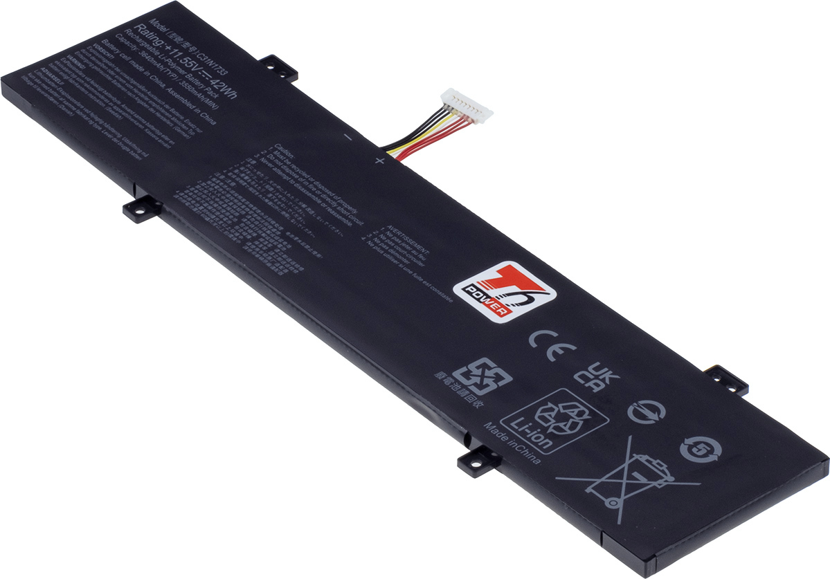 Baterie T6 Power pro Asus VivoBook Flip 14 TP412UA, TP412FA, 3640mAh, 42Wh, 3cell, Li-poly