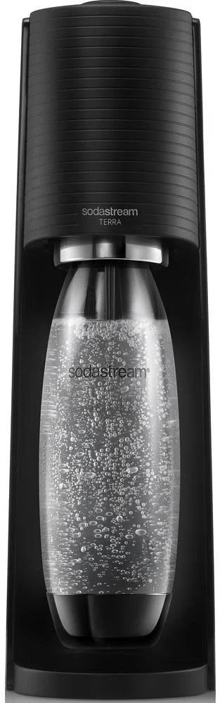SodaStream Terra Black výrobník sody, mechanický, 1l láhev SodaStream Fuse, bombička s CO2, černý
