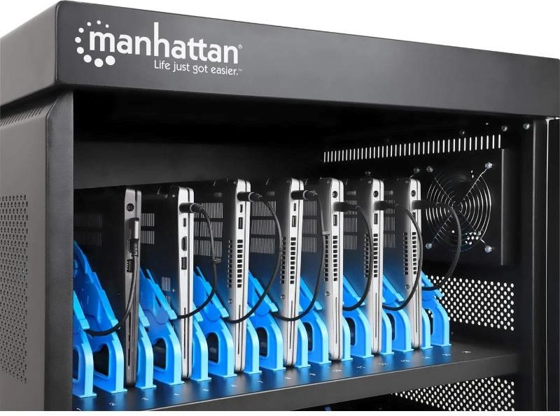 MANHATTAN nabíjecí vozík na notebooky - 32 míst, 32 portů, Až 15,6" - EU Zásuvka