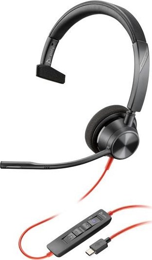 HP Inc. Poly Blackwire 3310 MS Teams náhlavní souprava, USB-C/A adaptér, mono